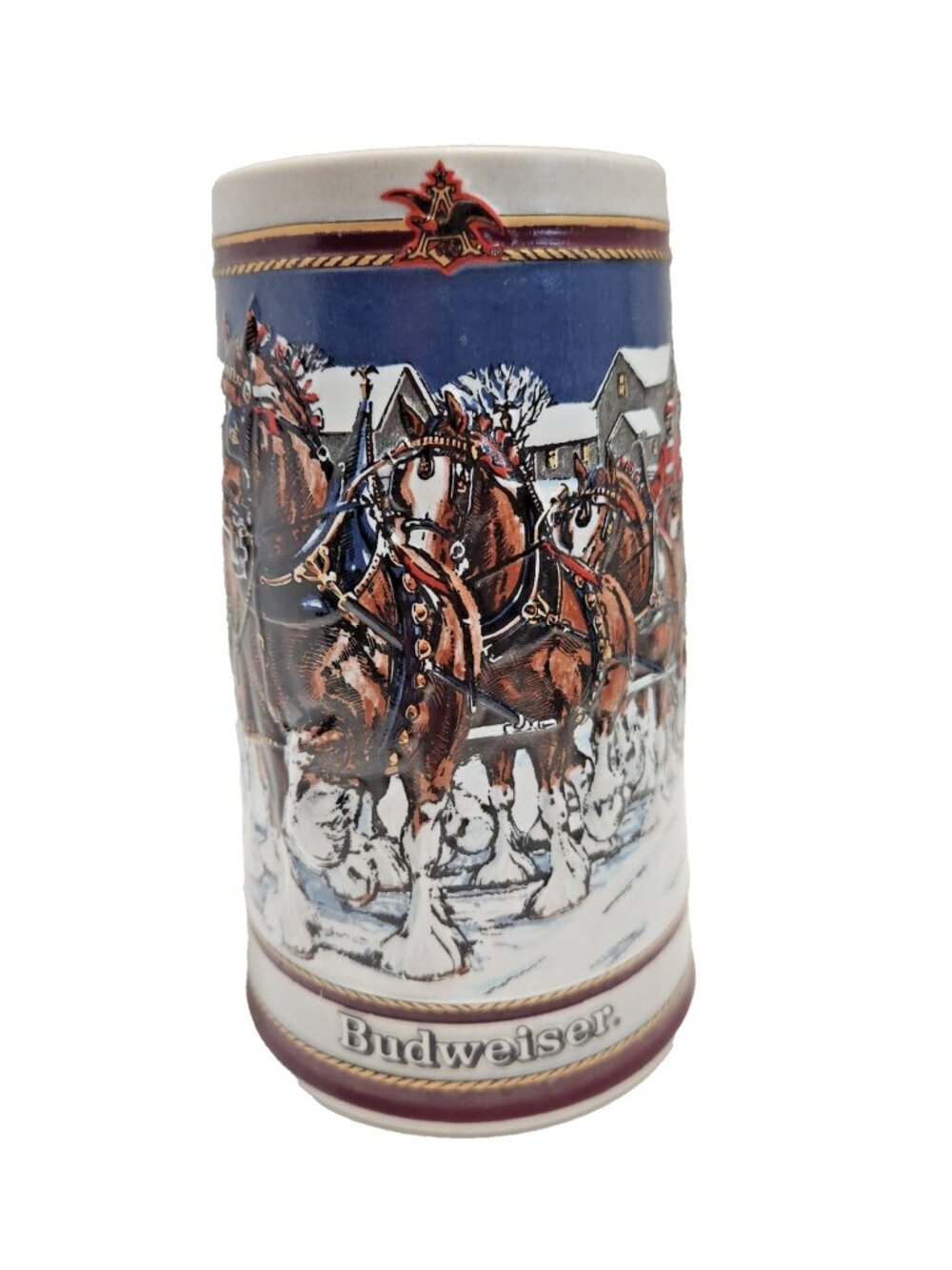 1989 Anheuser Busch Budweiser Clydesdales Collector's Series Beer Stein Mug VTG